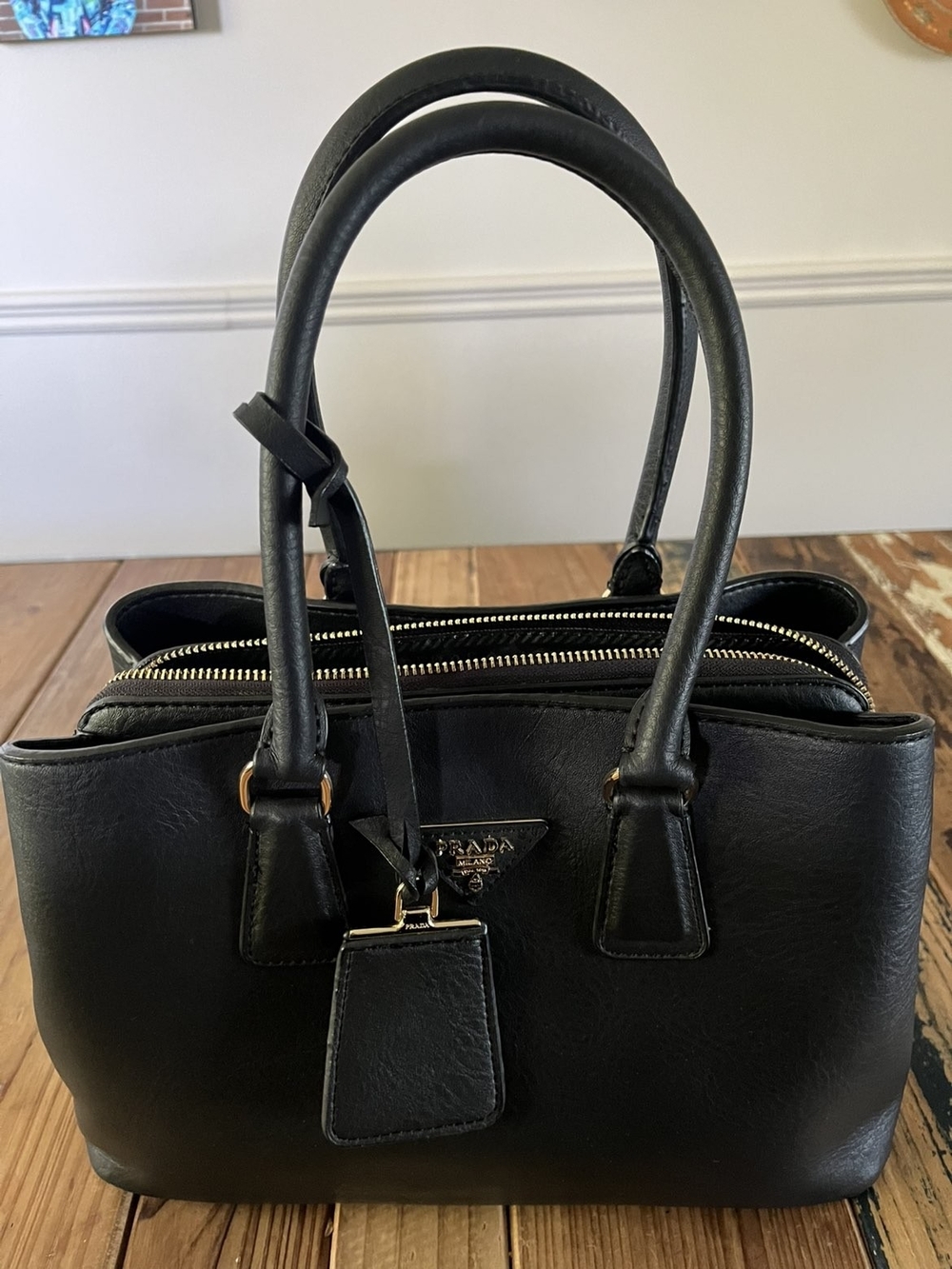 PRADA Black Leather Mini Galleria